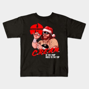 cream santa macho man xmas Kids T-Shirt